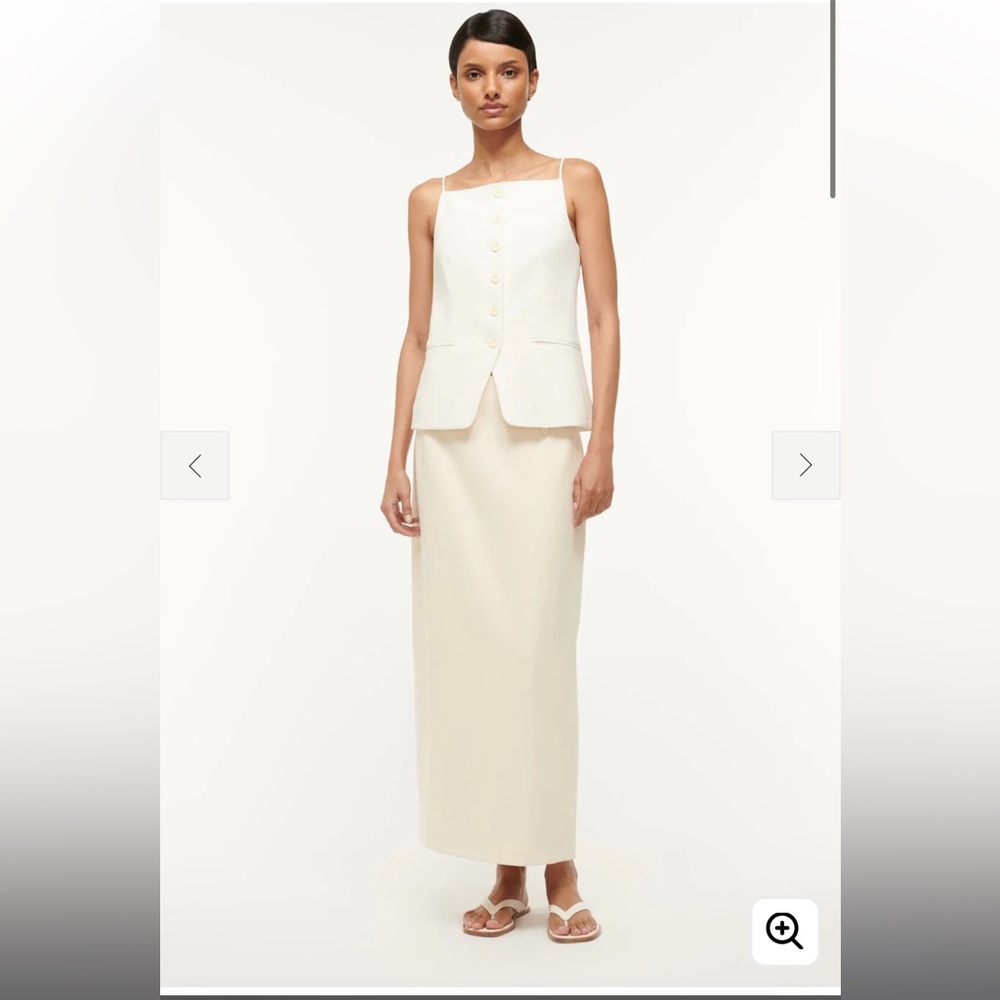 NWT STAUD Smith Skirt in Ecru